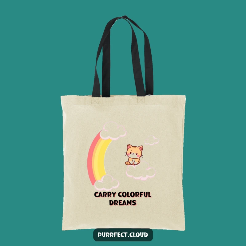Funny Cat Rainbow Slide Tote Bag: Carry Your Adventures Anywhere