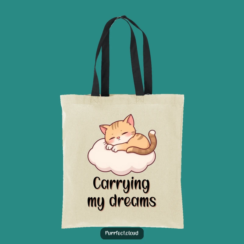 Funny Cloud Cat Peek Tote Bag - Curious Feline Accessory Gift